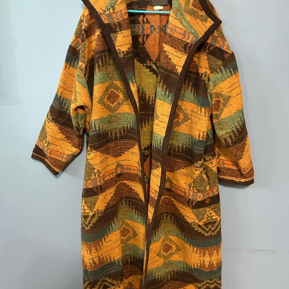 Bohemian Earth-Toned Hooded Cape
